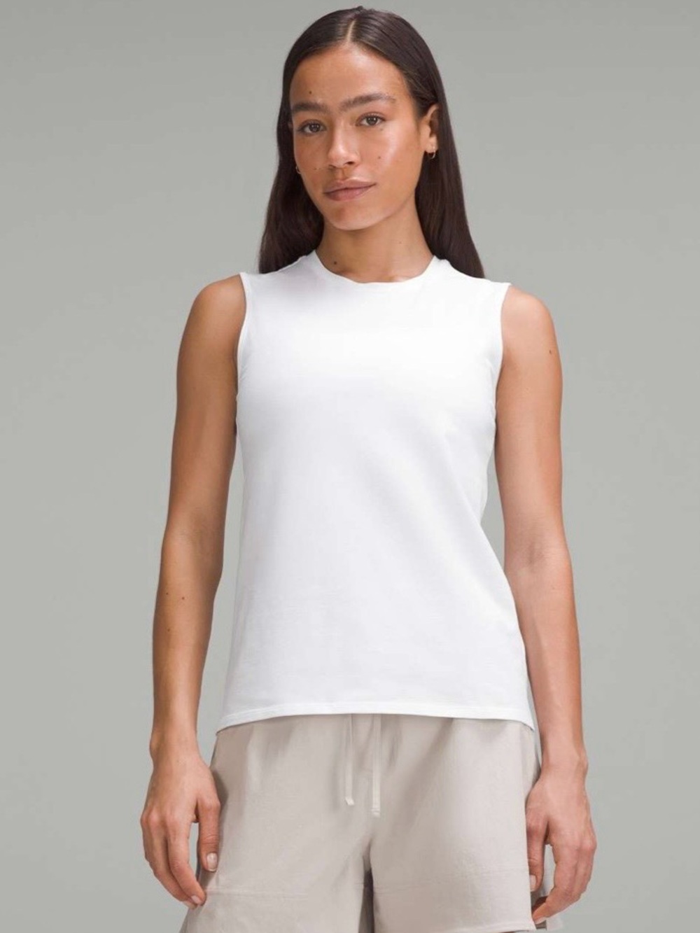Moli Tree White Cotton High Crew Neck Sleeveless Tank Size XS
